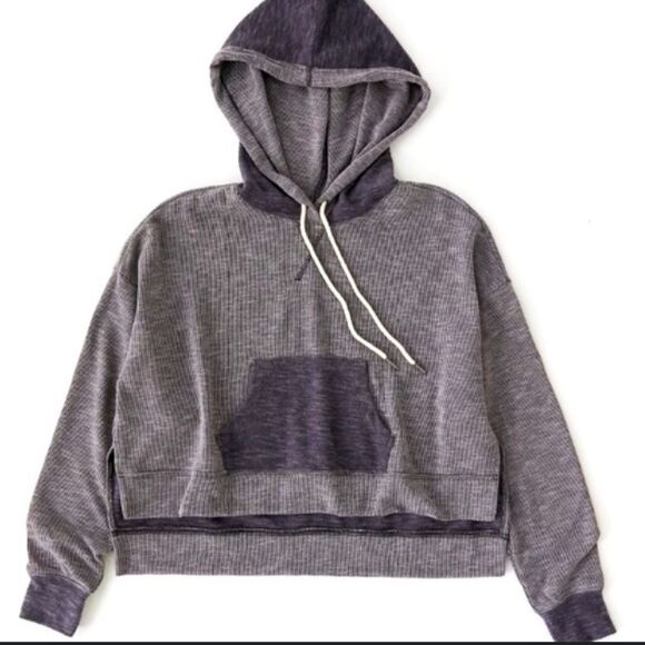 Out from under urban outfitters size small grey blue raglan hoodie - Picture 1 of 8